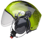Icaro Solar-X Black / Green (kort transparent visir)